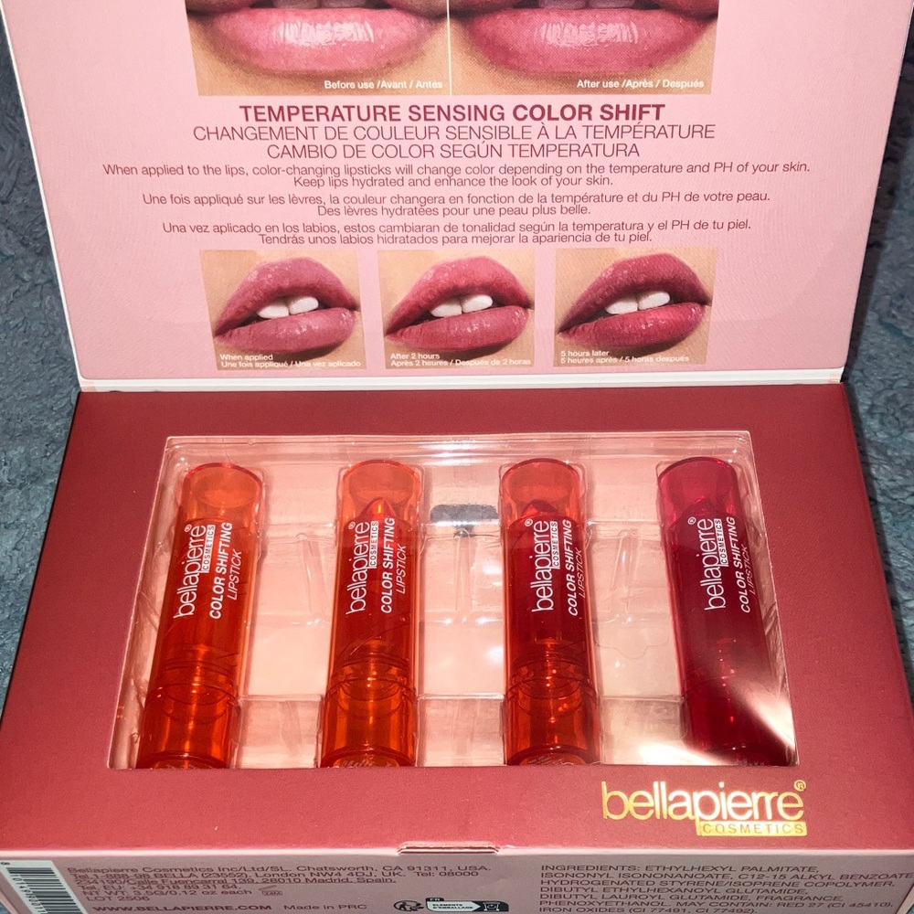 Bellapierre Temperature Sensing Lip Balm Collection - Red, Pink, Orange